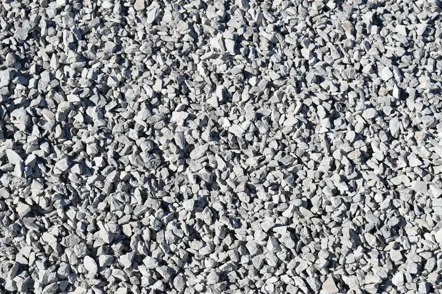 Close view of grey crushed clear stone